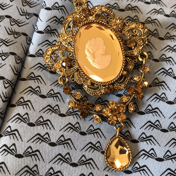 CAMEO Gold Bronze Brown Mirrored Statement Ornate Old World Victorian $89 NEW - Picture 6 of 16